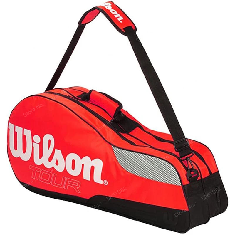 Wilson tas raket tenis asli, kapasitas besar luar ruangan tahan air tas raket tenis tas Golf pria wanita tas olahraga tenis