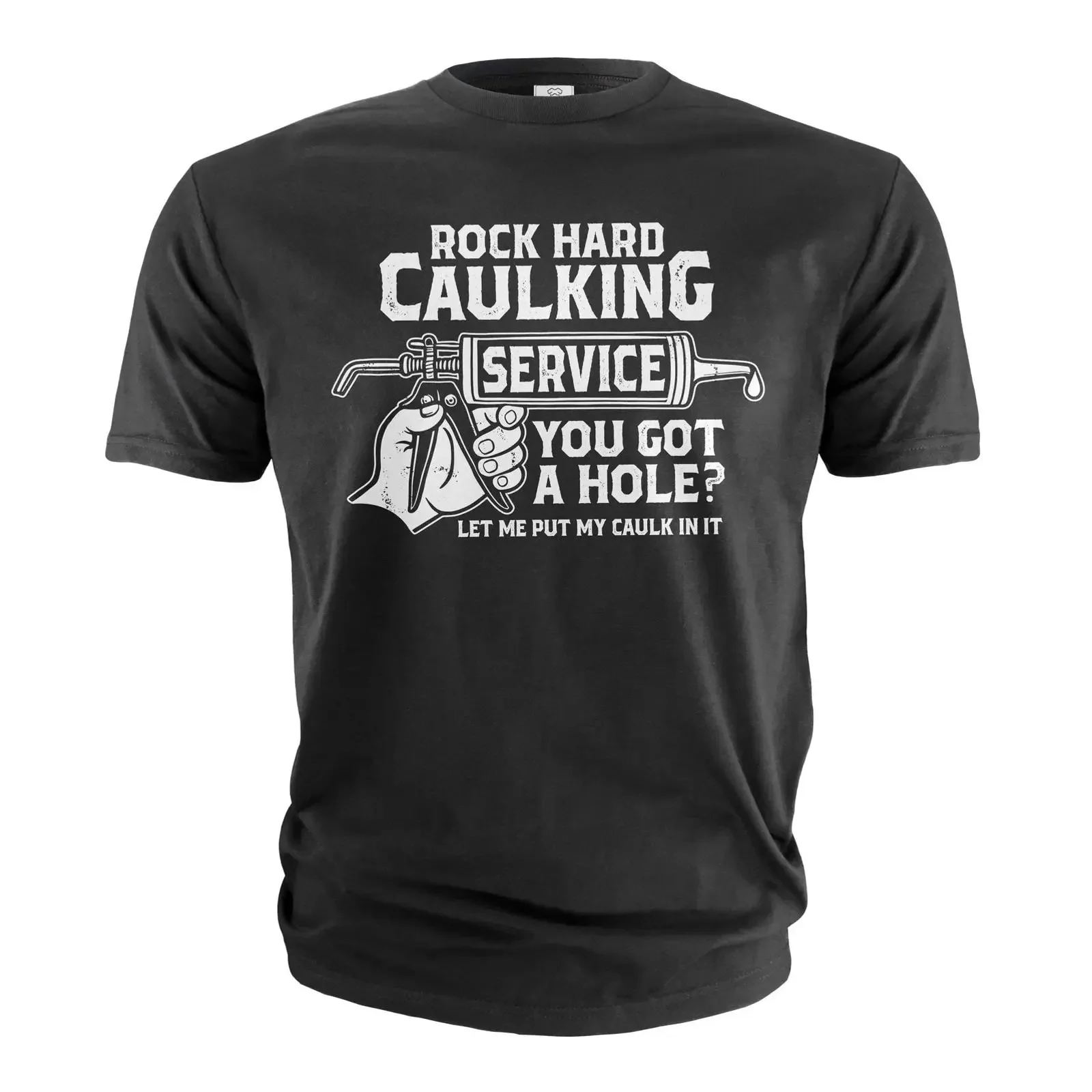 Men's Rock Hard Caulking Services T Shirt funny Sarcastic Offensive vintage Washed streetwear Top For Everyday Wear
