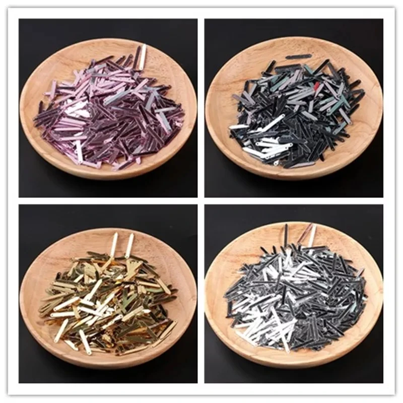

100Pcs/Pack 3*20mm Rectangle Bar Arrow Tip Sequins PVC Paillettes Sewing Wedding Craft DIY Lentejuelas Garment Accessories