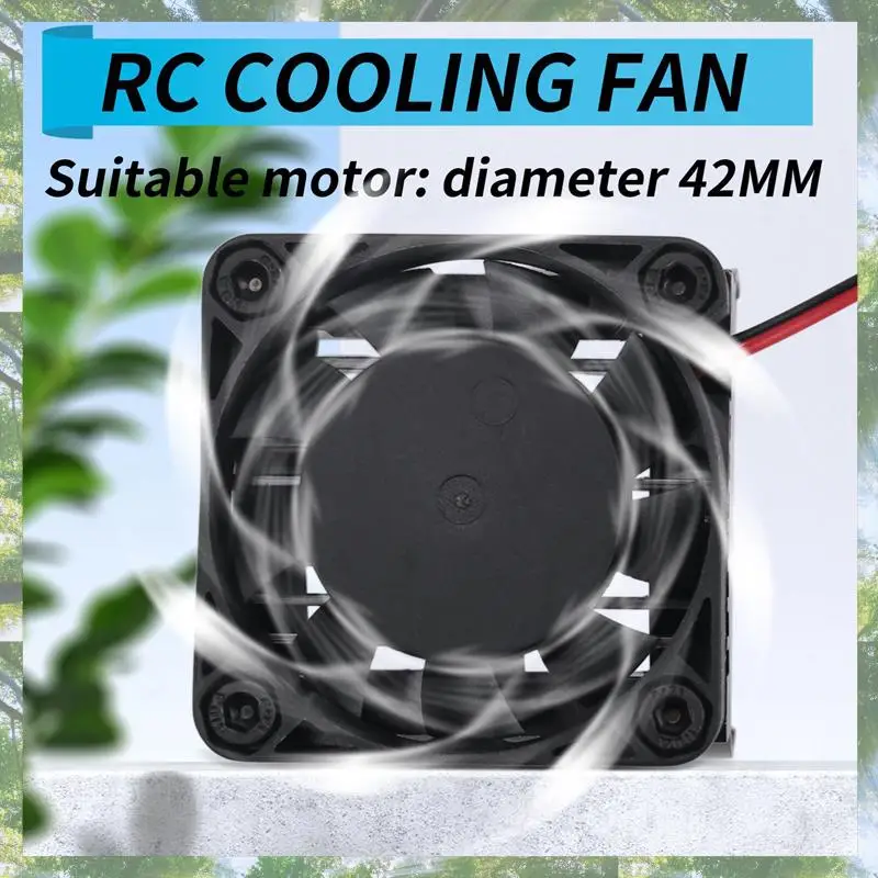 T84C-3X 42Mm Motor Cooling Fan Heat Sink For Traxxas 1/10 E-Maxx E-Revo Summit Arrma 1/8 Kraton Talion Typhon RC Car,Black