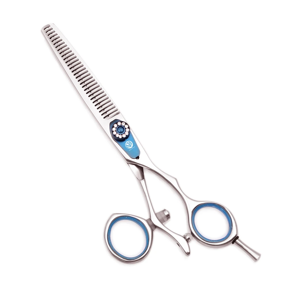 Professionelle Friseurschere 5,5" 6" Purple Dragon JP 440C Drehbare Daumenhaarschneideschere Friseur Effilierschere Z9019 – Detail 2