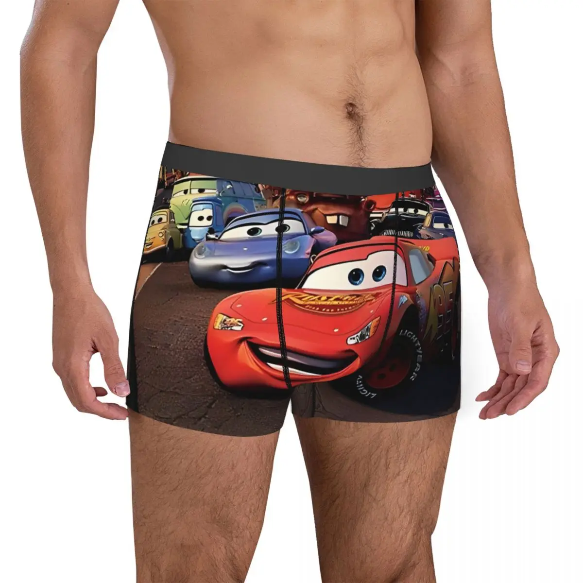 Custom Cars Sunny Day With Best Friends Man Boxers Shorts Cozy Underwear Lightning McQueen Printed Cool Underpants