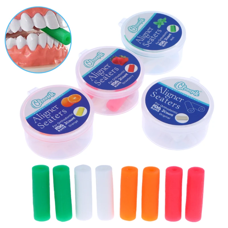 2 stücke Zähne Chewie für Patienten Zahn Aligner Chewies Aligner Tablett Klammern Dental Ortodoncia Zähne Bleaching Mit Box