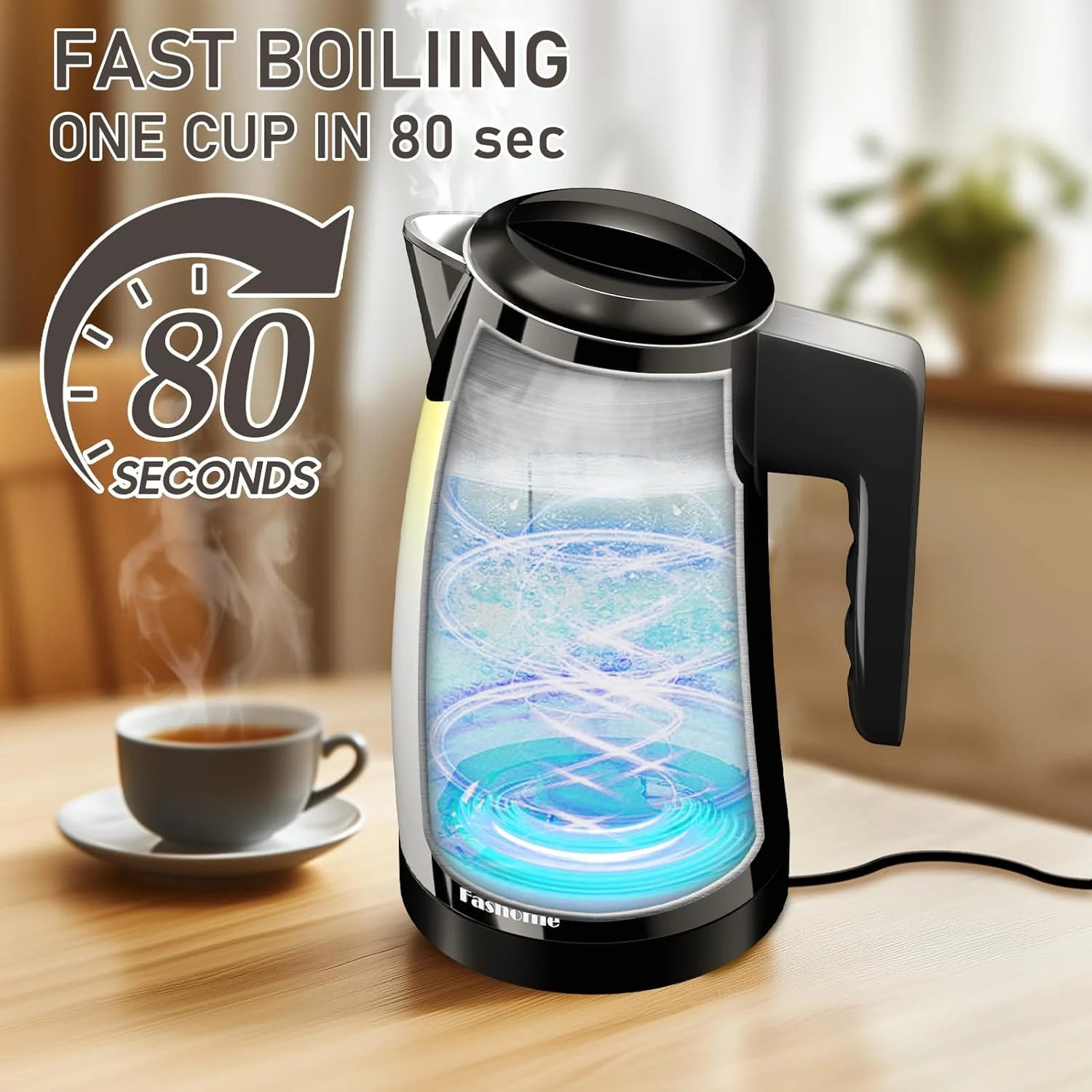 

1.25L Stainless Steel Electric Kettl Auto Shut Off 1300W Coffee Tea Pot 2H Keep Warm Fashome Temperature Control Kitchen Boiler