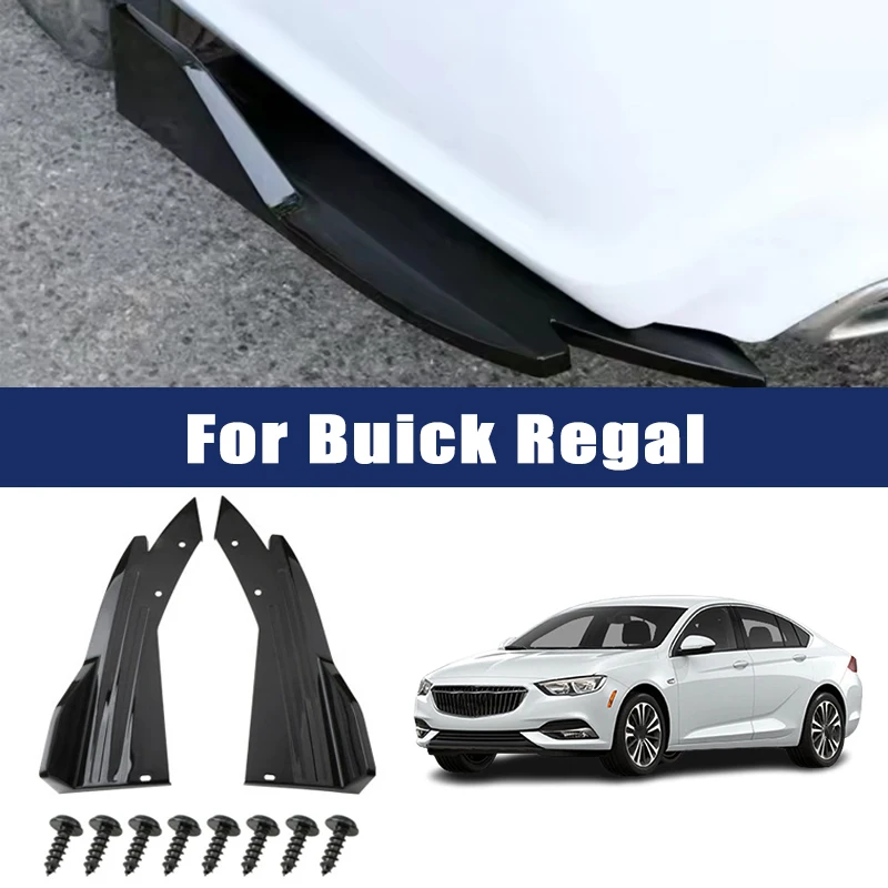 2pcs Car Rear Bumper Spoiler Lip Carbon Fiber Wing Trim Anti-crash Diffuser Side Skirt Wrap Angle Splitter For Buick Regal
