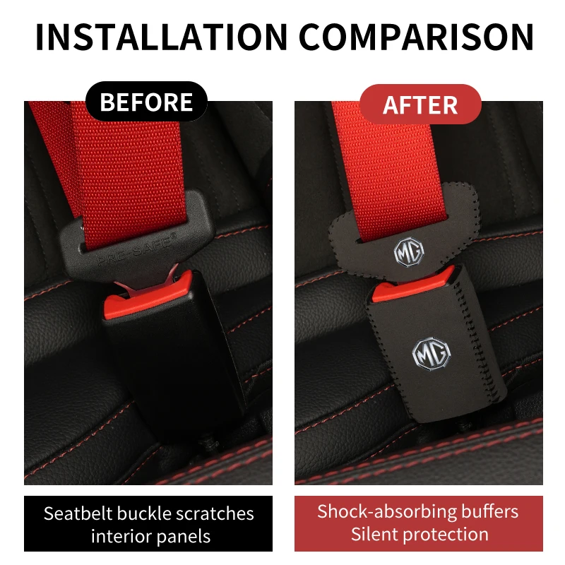 Car Seat Belt Buckle Protector Cover Safety Belt Plug Clip Case For Morris Garages MG 6 3 5 7 RX5 RX8 TF ZR ZS HS GS GT Hector - view 4