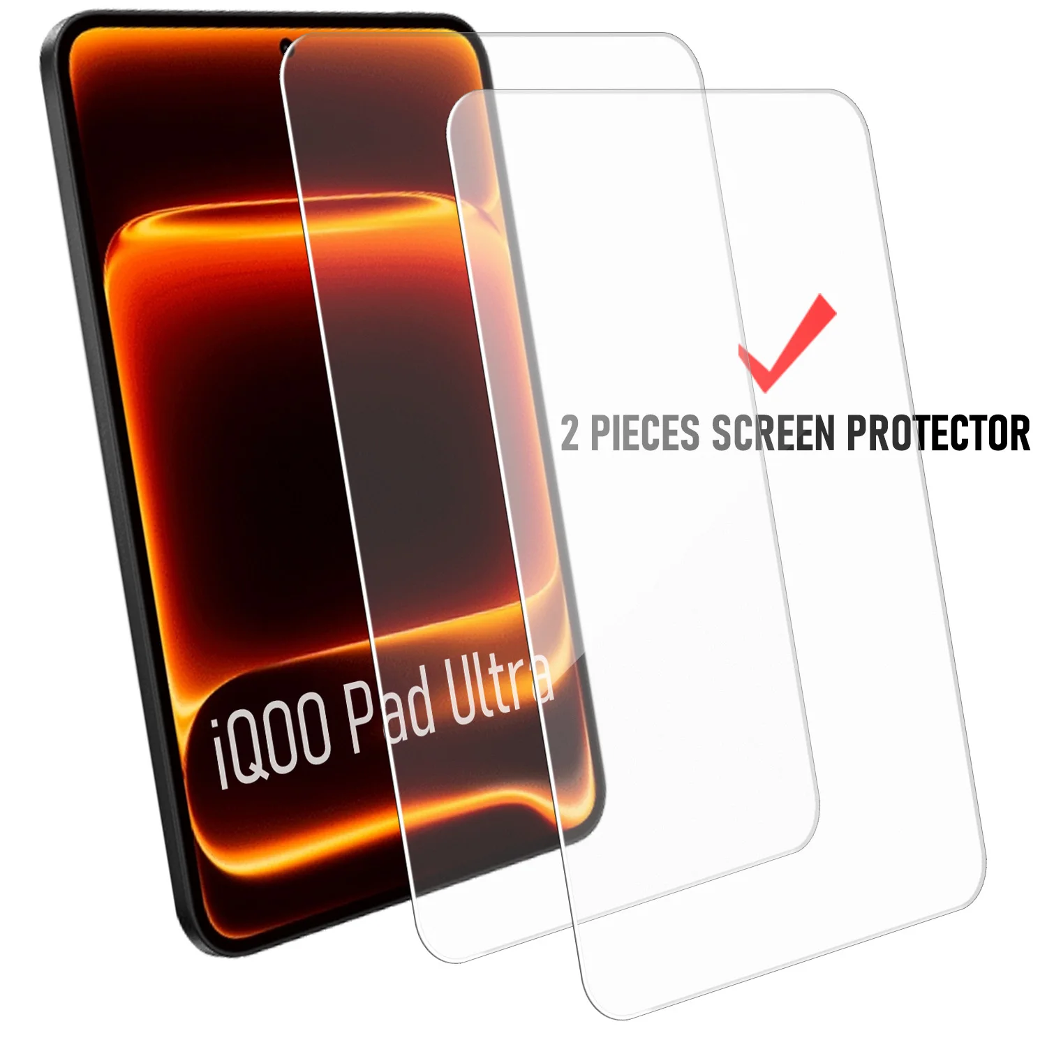 2 Pieces Tempered Glass Screen Protector For VIVO iQOO Pad Ultra 8.8-inch 2.5D HD Damage-Proof Film