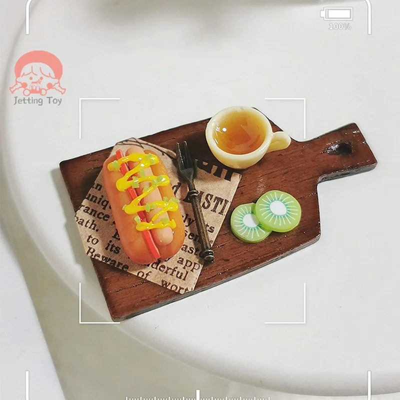 1:12 simulato Hot Dog delicatezza colazione tè pomeridiano giocattolo modello casa delle bambole decorazione alimentare casa delle bambole accessori da cucina