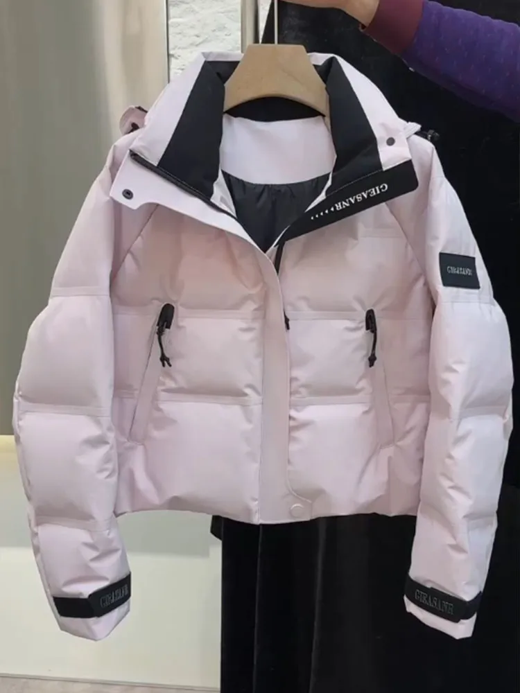 Único ort rosa parka feminino para baixo jaet coreano sle casaco de inverno de alta qualidade commute sle 90% branco du para baixo enchimento