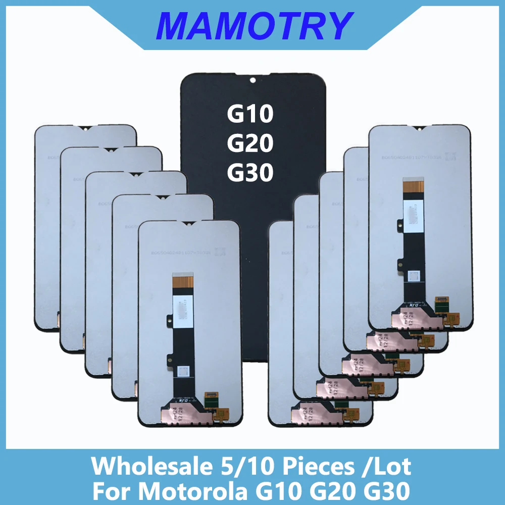 Оптовая продажа, 5/10 шт./лот для Motorola G10 G20 G30, ЖК-дисплей с сенсорной сборкой Оптовая продажа, 5/10 шт./лот для Motorola G10 G20 G30, ЖК-дисплей с сенсорной сборкой