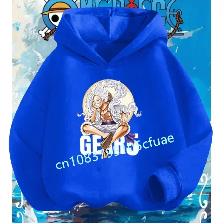

Kids Boys Sweatshirts Pullover Hooded Fashion Costume Anime One Piece Hoodies Luffy Casual Ace Law Roronoa Zoro Luffy Streetwear