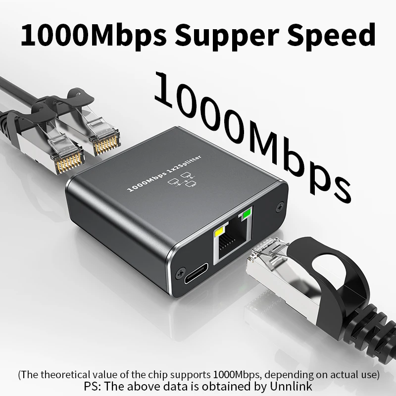 Unnlink – répartiteur RJ45 1000Mbps, adaptateur Ethernet 1 à 4, connecteur Lan, coupleur de commutateur rj45 pour PC portable, boîtier TV, routeur