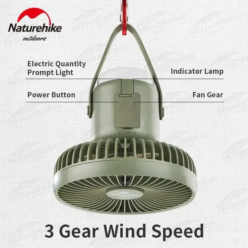 

Naturehike Fan Rechargeable Portable Camping Mini Light Lamp Hanging Tent Gear Outdoor Multifunction Ultralight Comping