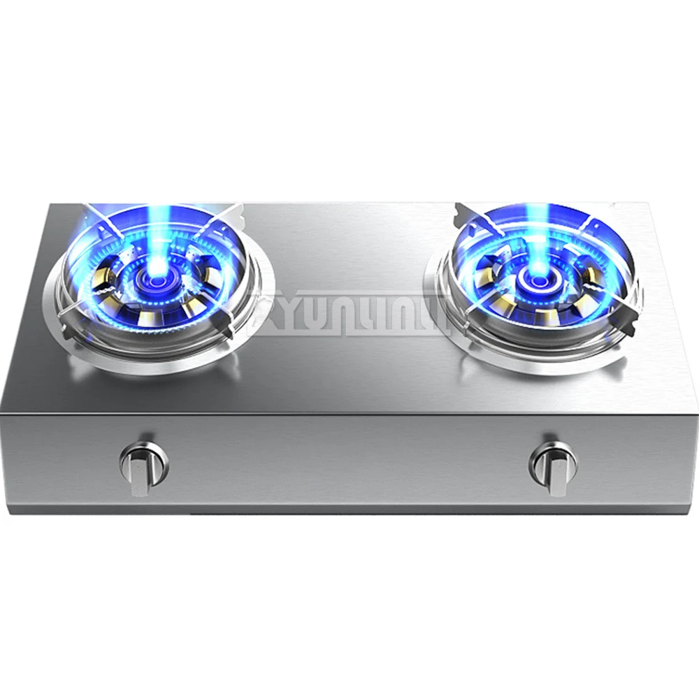 주방용 이중 가스레인지 가정용 탁상형 쿡탑 가스레인지 스테인리스 스틸 가스레인지