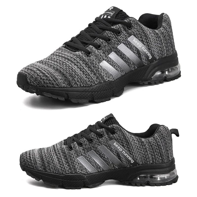 2024 Men Air Cushion Running Shoes for Tennis Sports Fashion Sneakers Lace Up Lightweight Breathable Leisure Gym Walking Shoes