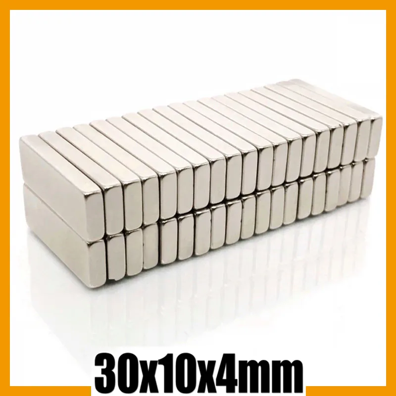 30x10x4mm 5/10/20/50/100/200/500pcs Super Powerful N35 Block Square Magnets Permanent Magnetic Strong Neodymium Magnet 30*10*4