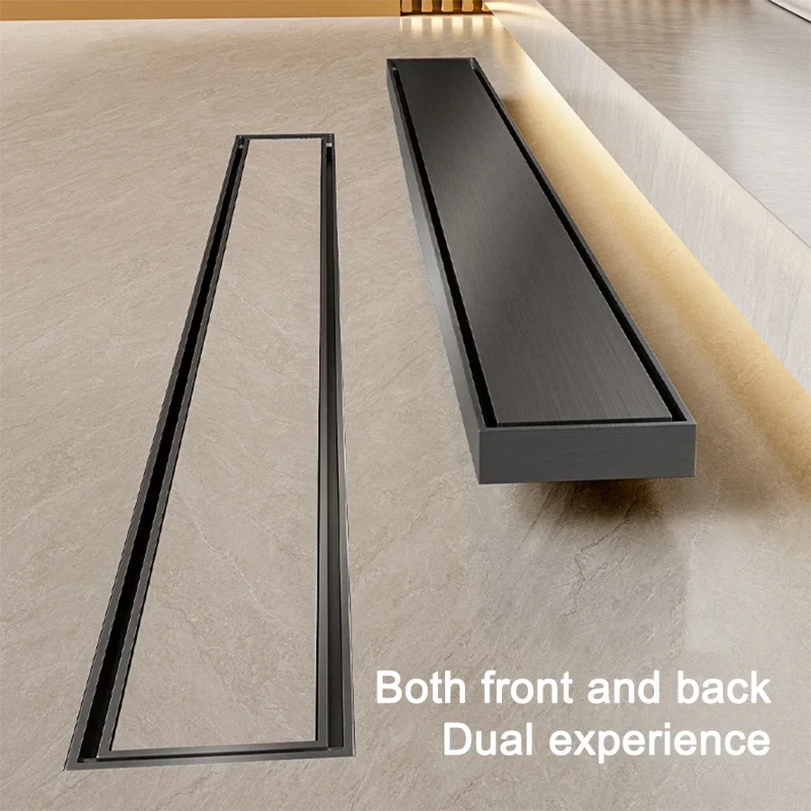 304 Stainless Steel Invisible Floor Drain With Slope 8cm Wide Anti-odor Shower Drain Thickened Floor Drain Shower Accessories