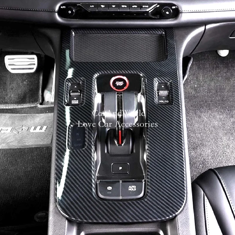 

For GAC Empow 2022-2025 / Dodge Attitude 2024-2025 Car Accessories Console Gear Shift Button Panel Protector ABS Carbon Trims