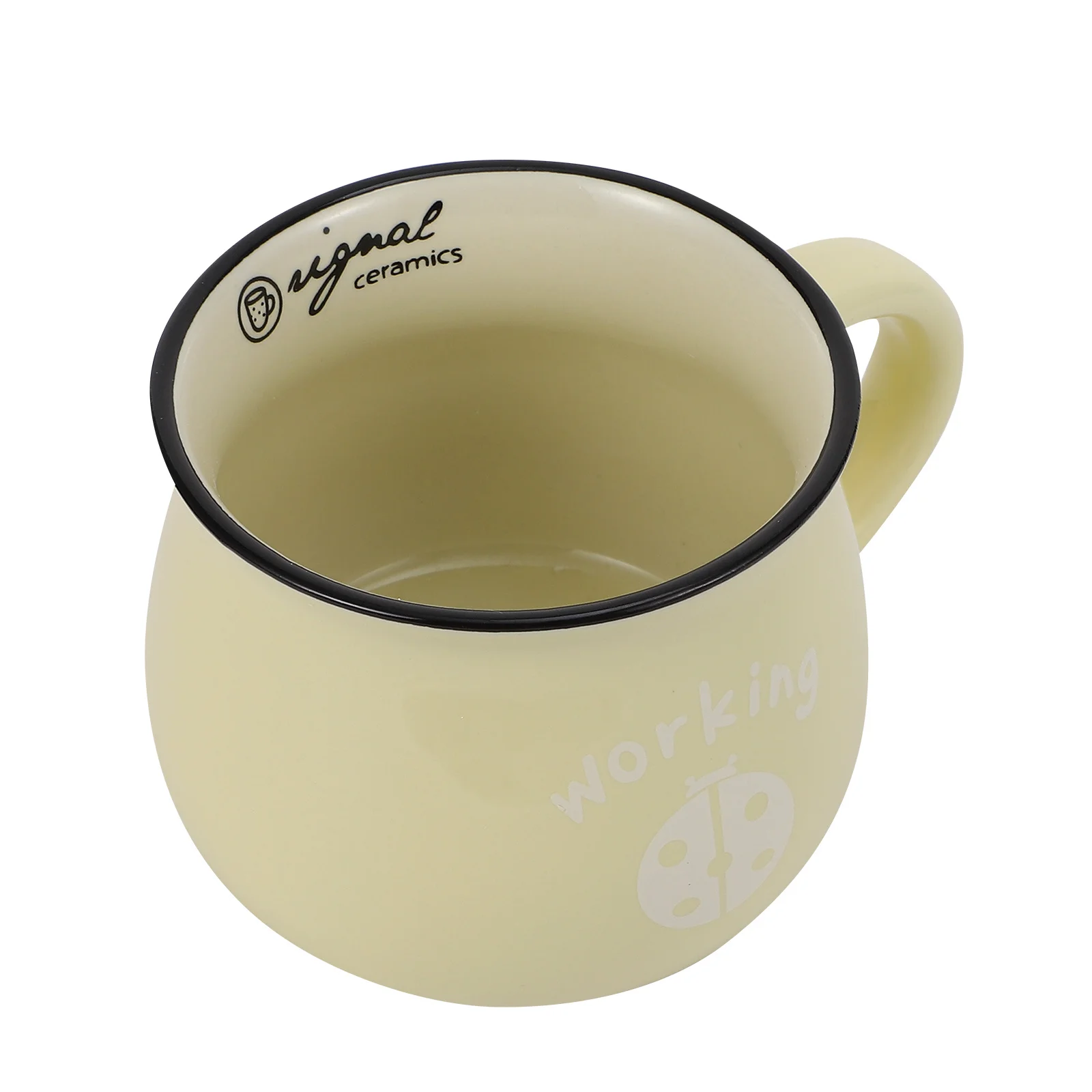 

2Pcs Ceramic Mug Design Smooth Comfortable Hand Feel Easy Clean Stain Resistant for Hot Cold Drinks Home