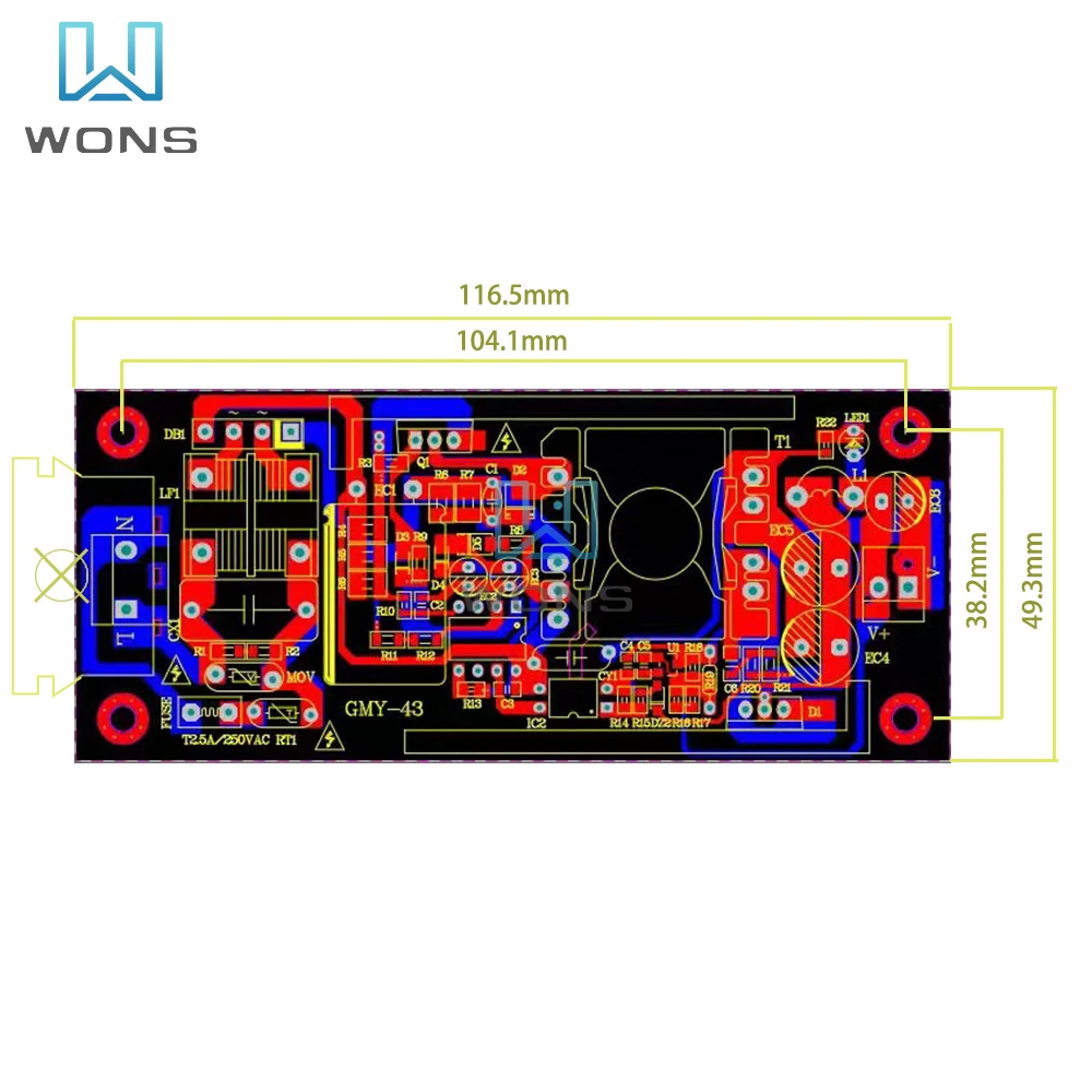 Dual Output Power Supply Module Board Step Down Converter Isolated Switching Adjustable AC-DC 110V 220V to 5V 12V 24V 36V 4-6A