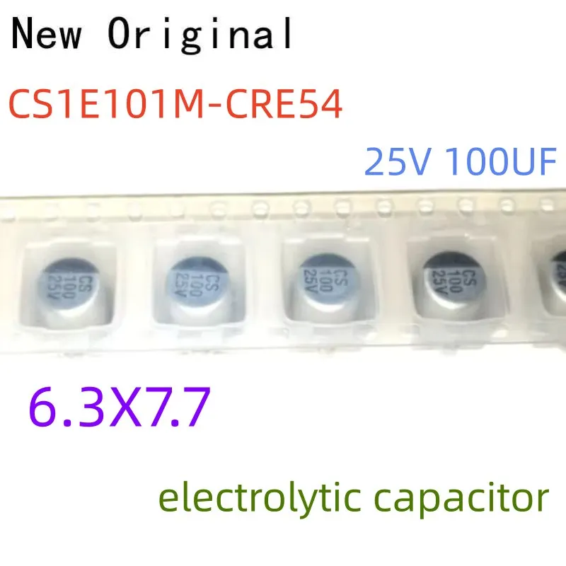 

Smd Electrolytic Capacitor Cs1E101M-Cre54 25V 100Uf 6.3X7.7 New and Original