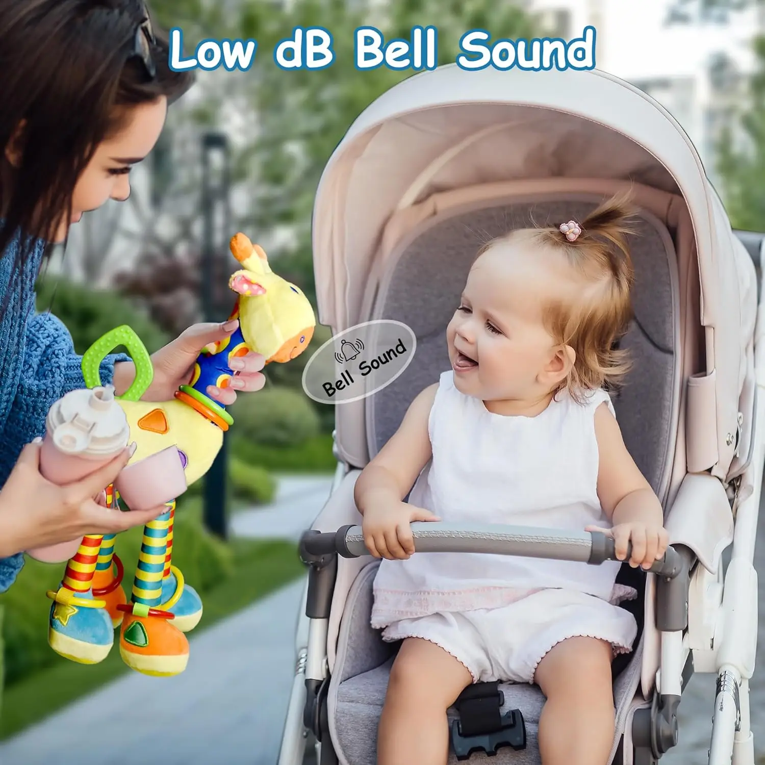 Sonajero colgante de jirafa, juguetes suaves para cochecito de bebé, asiento de coche, cuna, juguetes de actividades de animales de peluche, regalo para niños recién nacidos