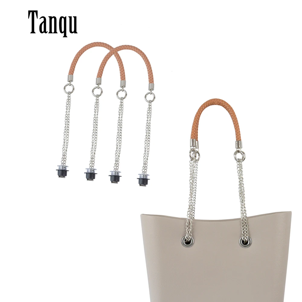 

New 1 Pair Obag Handles Long Strap Belt with OT Silver Metal Chain For DIY EVA Autumn Winter Girl Women O Bag Shoulder HandBags