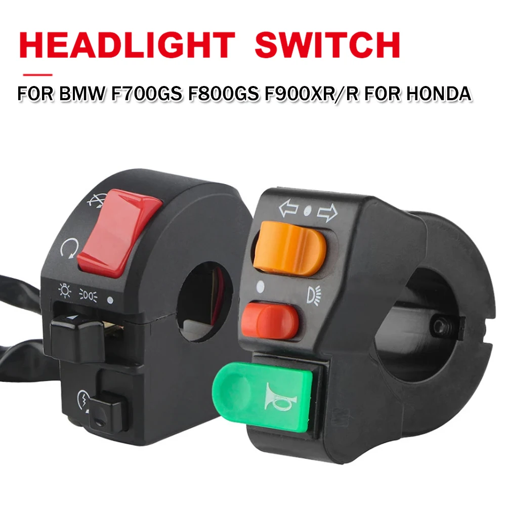 

Motorcycle 22mm Handlebar Switch Control Button Universal Headlight Turn Signal Horn ON/OFF Switch For BMW F700GS F800GS F900XR