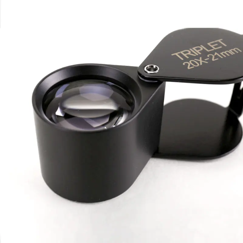 Pocket HD Optical Glass Folding Jewel Magnifier Portable Jewelry Idenfy Helping Hand Loupe Handheld Magnifying Glass 10x 20x 30x