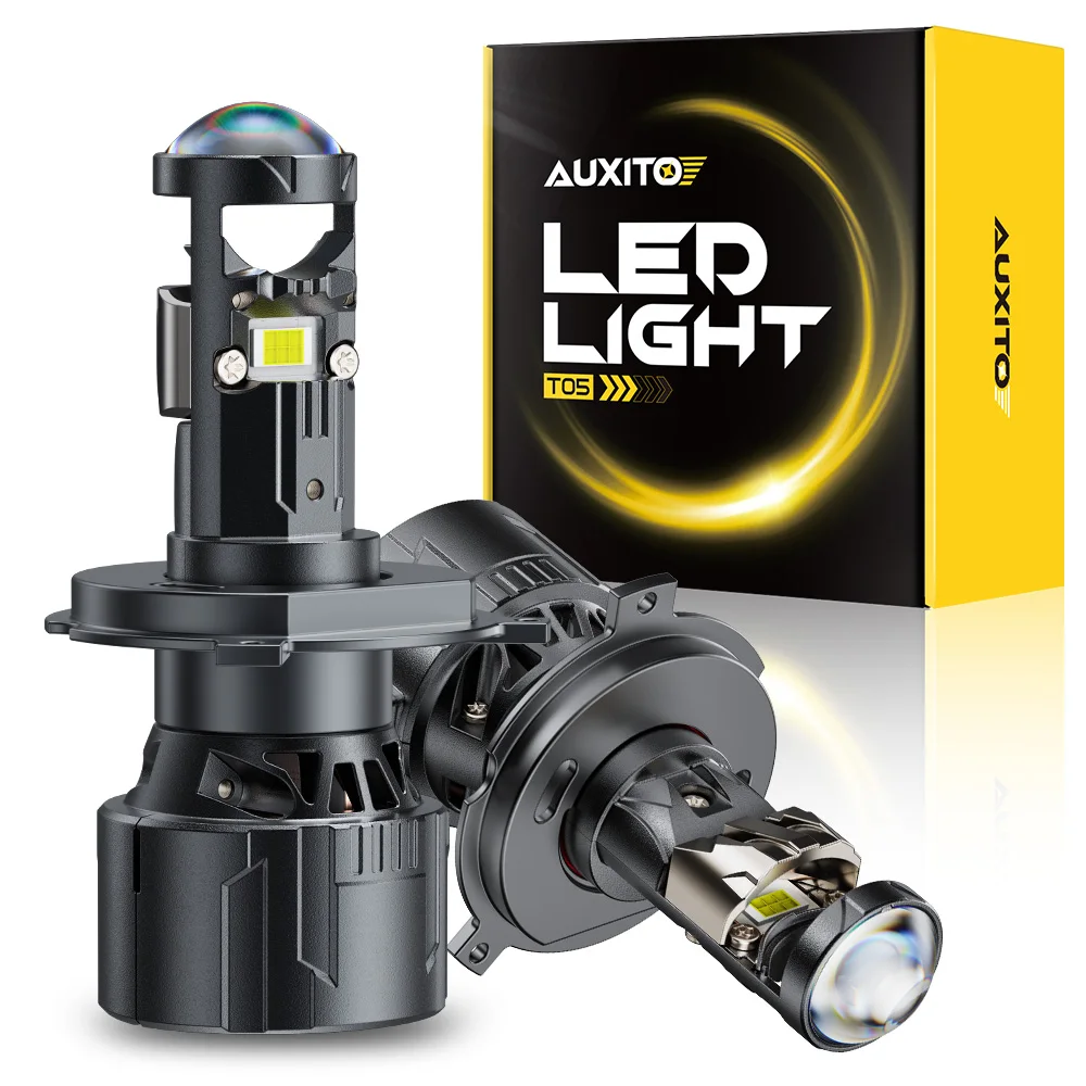 

AUXITO 2Pcs 25000LM H4 LED Projector Lens Headlight Bulb High Power Mini H7 Led Lights CANBUS Left Right Hand Drive with Fan
