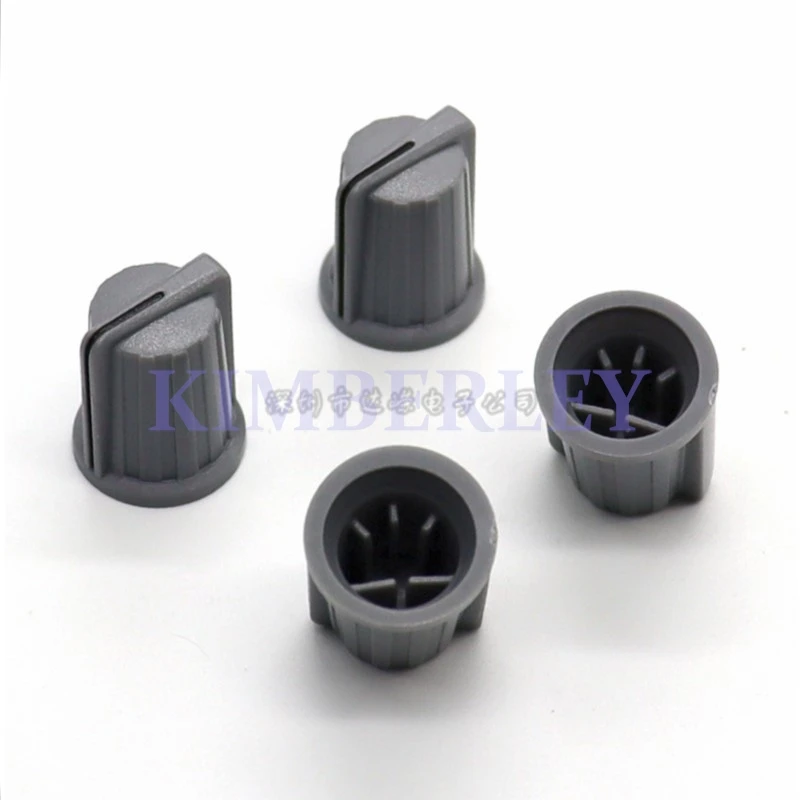 10 Piece 15X18mm Grey Plastic Switch Cap D-handle Shaft Potentiometer Adjustment Knob Cap Power Amplifier Potentiometer Knob