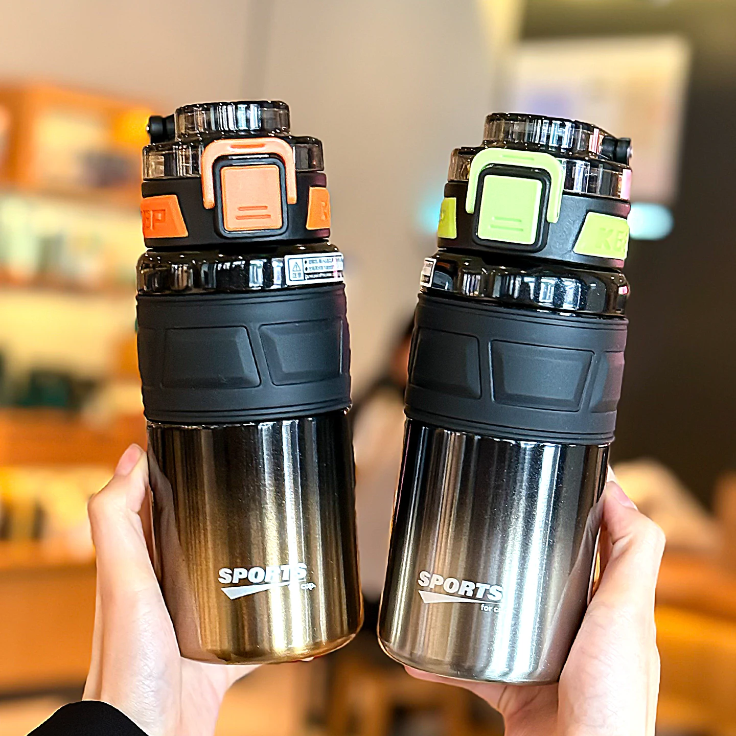 Large Capaci Insulated Sports Water Bottle for Middle School Students Portable Tea Water Separation PP Lid adient Color