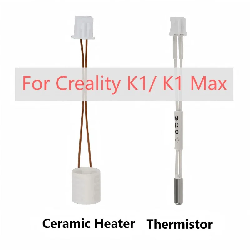 

Для Creality K1/K1 Max Hotend керамическая нагревательная трубка 24 В 60 Вт 300 ° Часть 3D-принтера с датчиком термической проводимости C Thermeistor