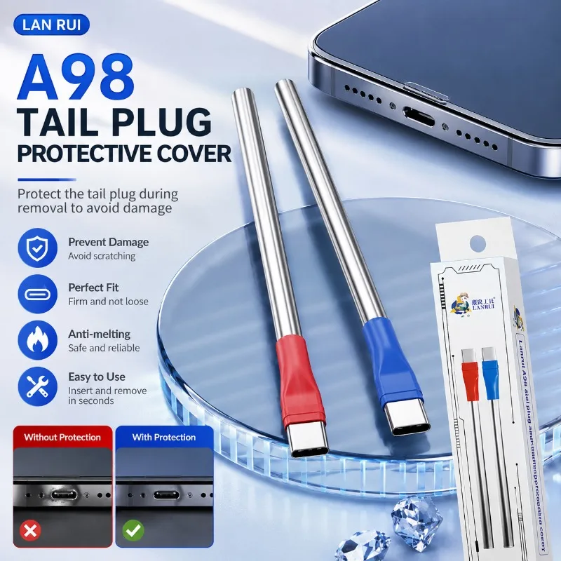 

Lanrui A98 Type-C Tail Plug Anti-scald Protective Cover Heat Resistant Sleeve for USB-C Port Repair Work