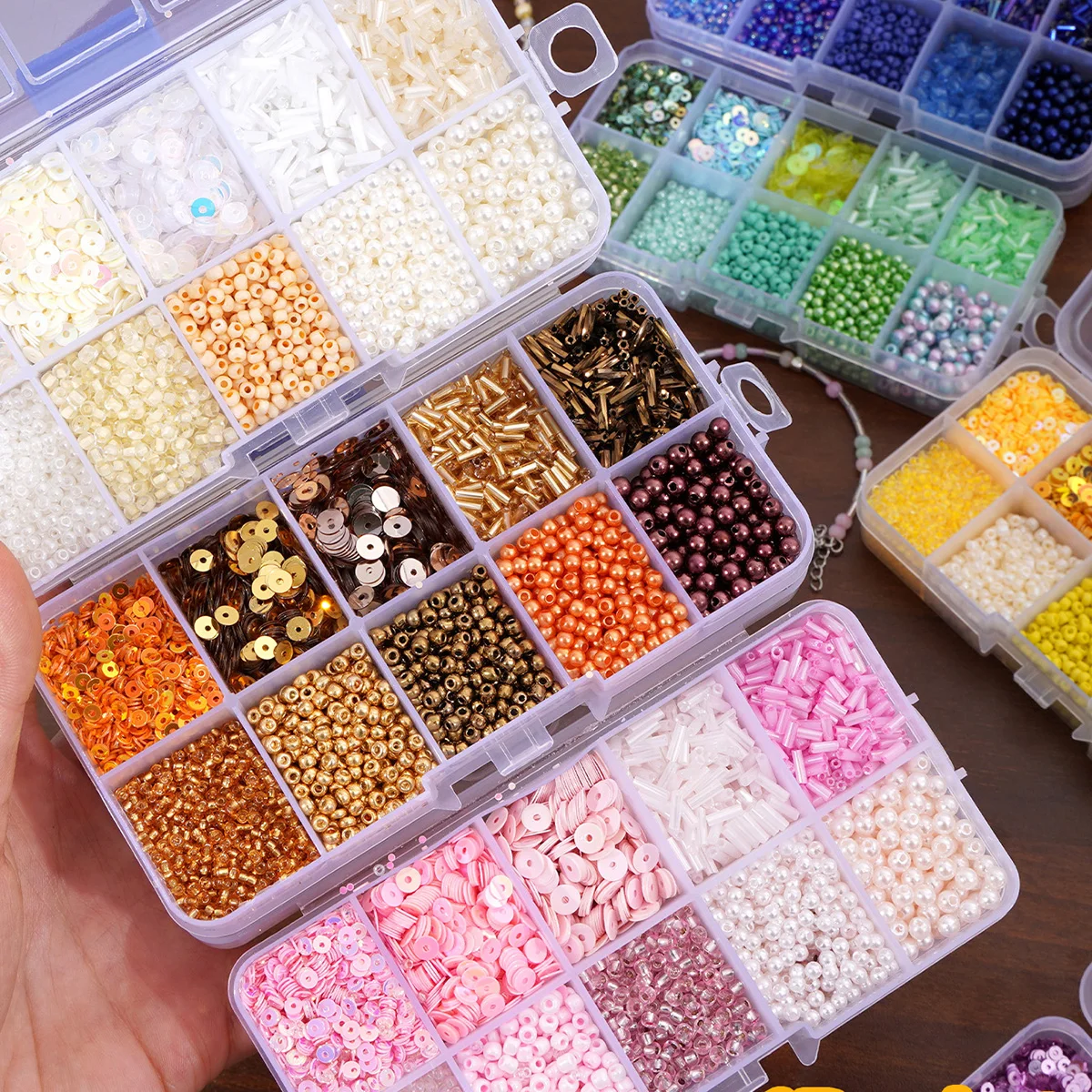 10 Grids Mixed Glass Seed Bead - Embroidery Kit Set ulasan dan harga