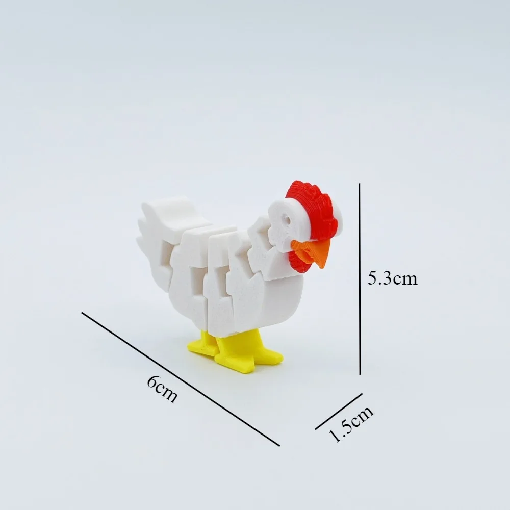 3D Printed Chick Creative Movable Joint Animal Chick Fidget Toys 3D Printed Toys Home Decor Desktop Ornament for Birthday Gifts