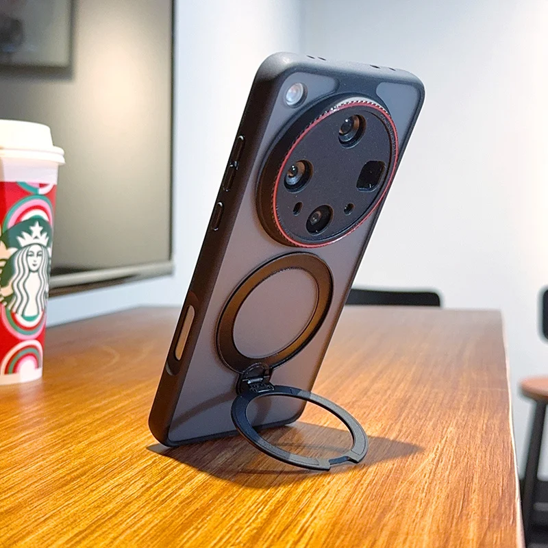 For OPPO Find X8 Ultra Case Hard Transparent Matte Shockproof Ring Stand Protective Back Cover Case For Find X8S+ X8 Pro Shell