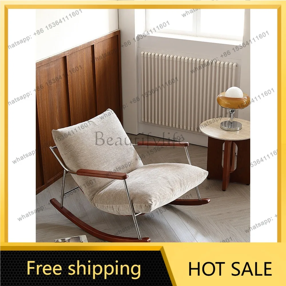 LD living room balcony leisure chair stainless steel Bauhaus retro rocking chair