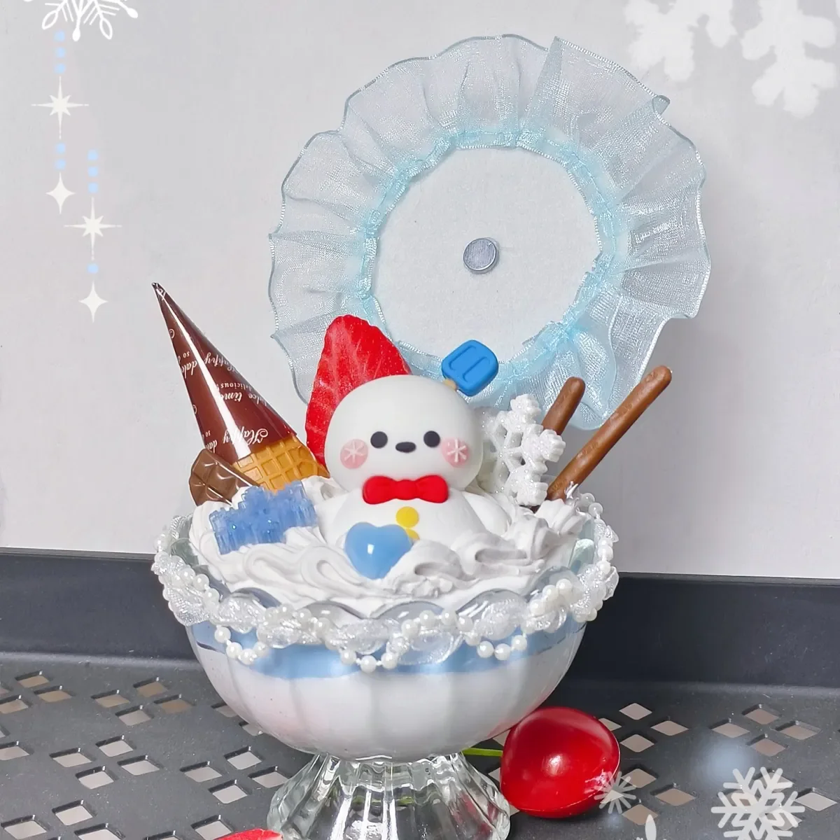 

Game Love and Deepspace Zayne Cosplay Anime snowman Badge holder model desktop decoration ornament Accessories Xmas Gift