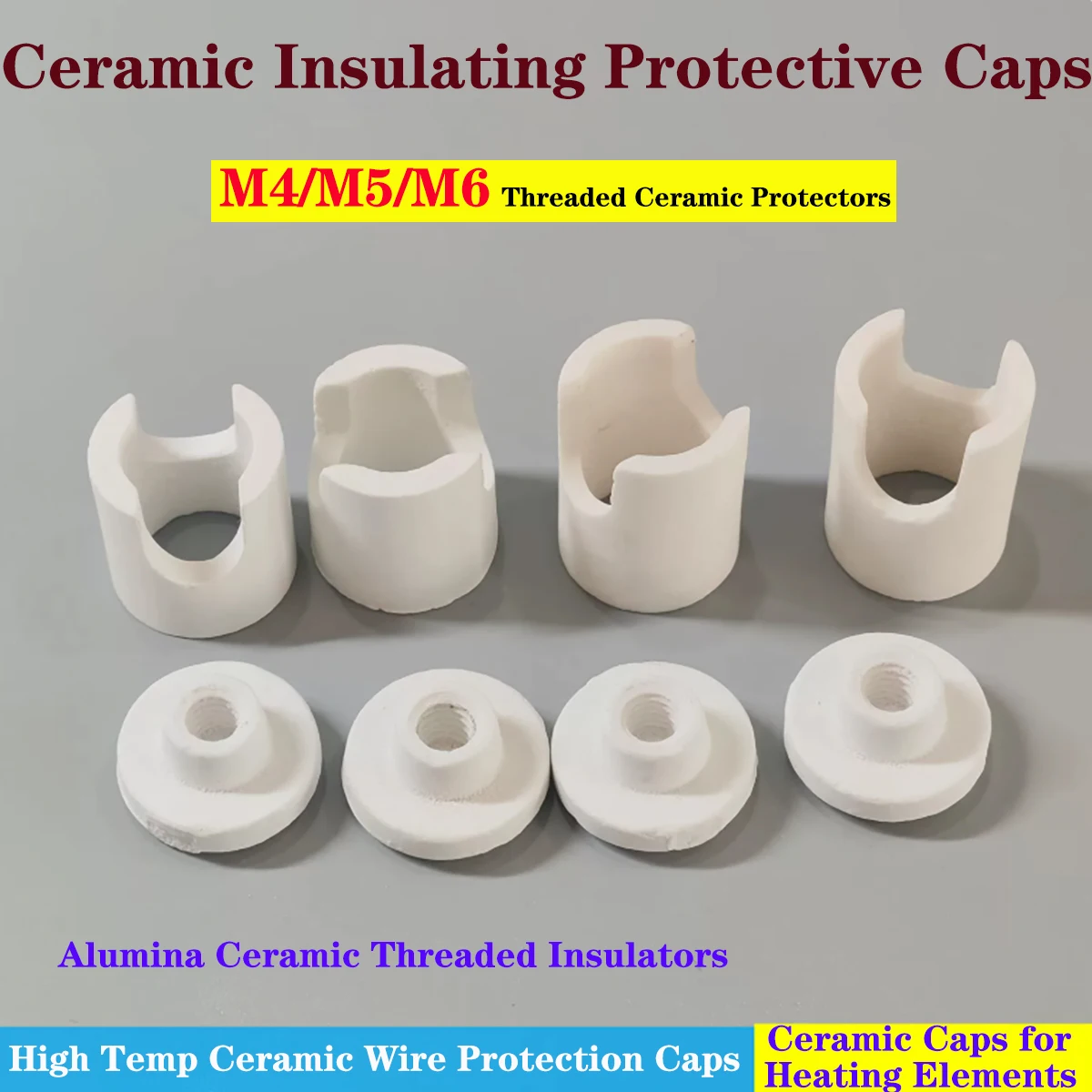 100psc Ceramic Insulating Sleeve High Temperature Resistant Quartz Protective Cover Heating Element Wire Insulation Accessories