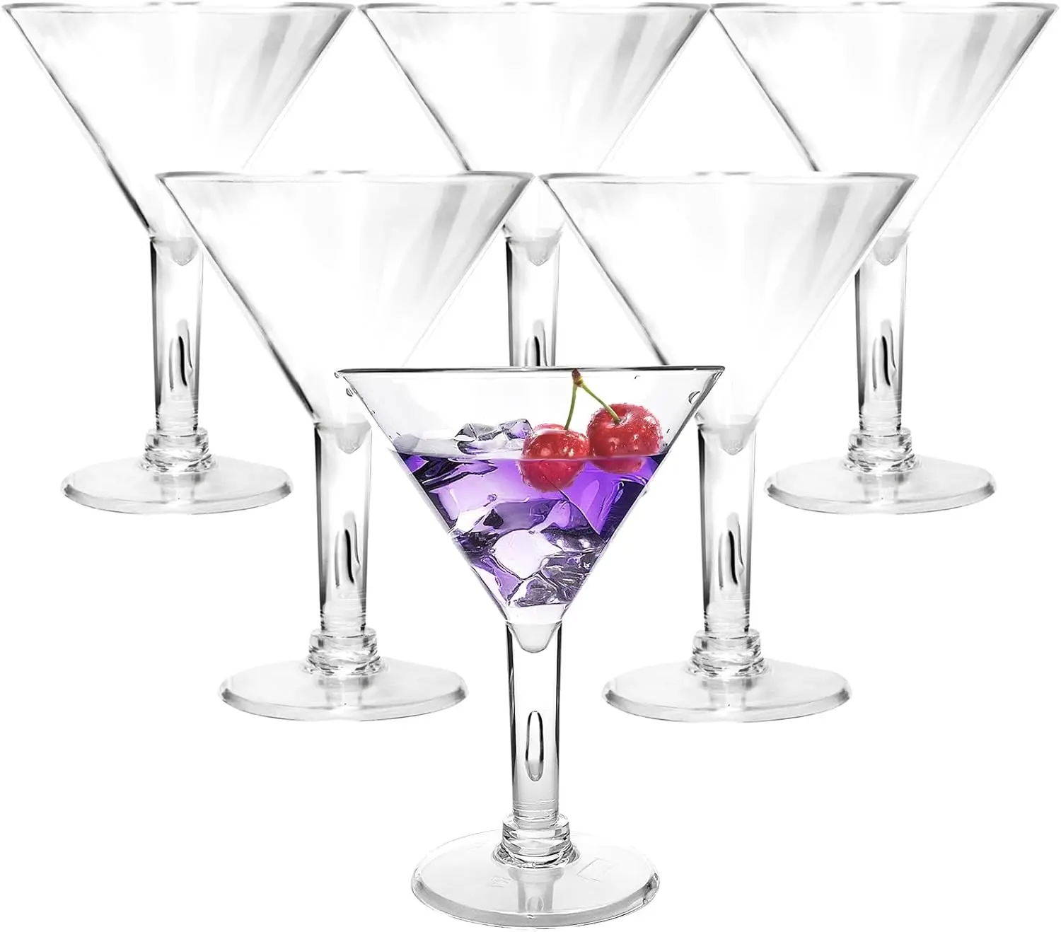 

6PC Acrylic Martini Glasses, 7oz Plastic Martini Glasses Made of Shatterproof Plastic,Unbreakable and Perfect for Poolside, Outd