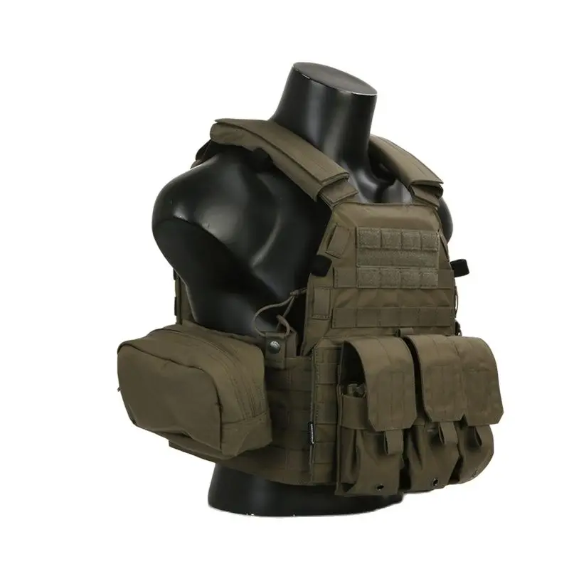 Emersongear LBT6094A estilo táctico chaleco placa portador W 3 bolsas 762 5,56 Airsoft, militar, armada Gear Ranger verde armadura chaleco