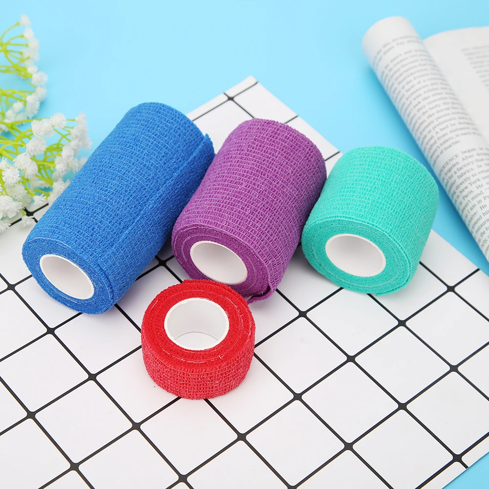 5Pcs Self Adhesive Bandage Wrap for Dogs Pets Bandage Leg Cover Protector Bandage First Aid Vet  Elastic Wrap Pet Supplies Green