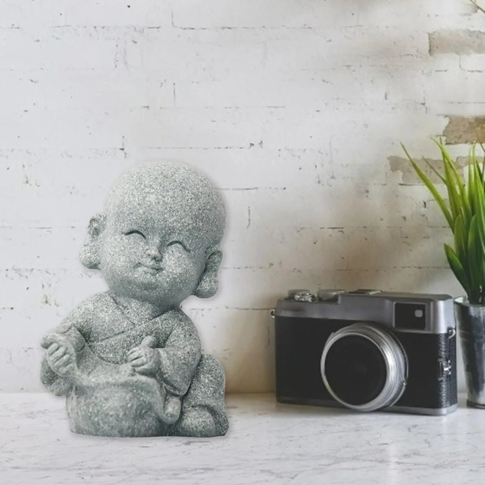 Small Monk Figurine Decor Resin Buddha Tea Pet Feng Shui Sculpture for Home Office Bookshelf Gift