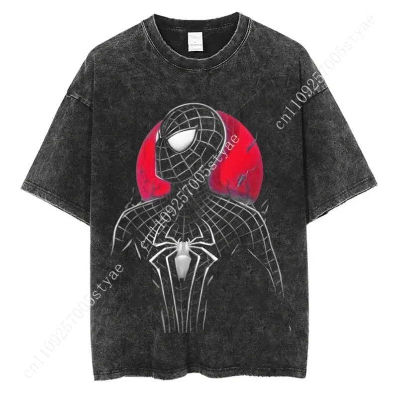 

Marvel Spider-Man Trendy Casual T-shirt, Washable Retro Cotton T-shirt, Street Hip-hop Casual Loose T-shirt for Both Men and