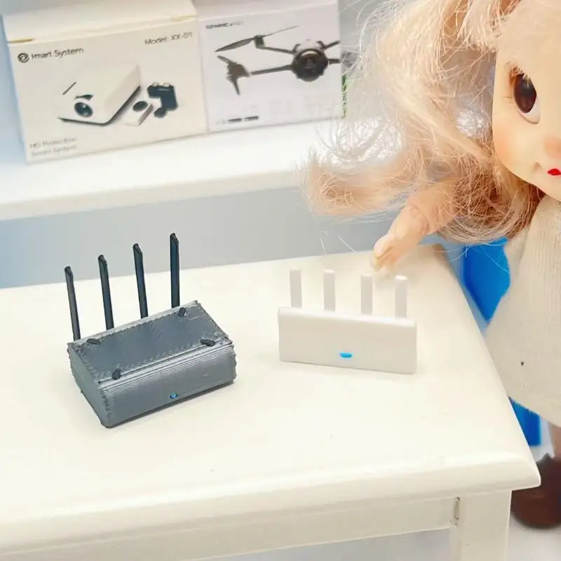 Dollhouse Miniature WiFi Router Model 1/12 Scale for Tiny Home Decor