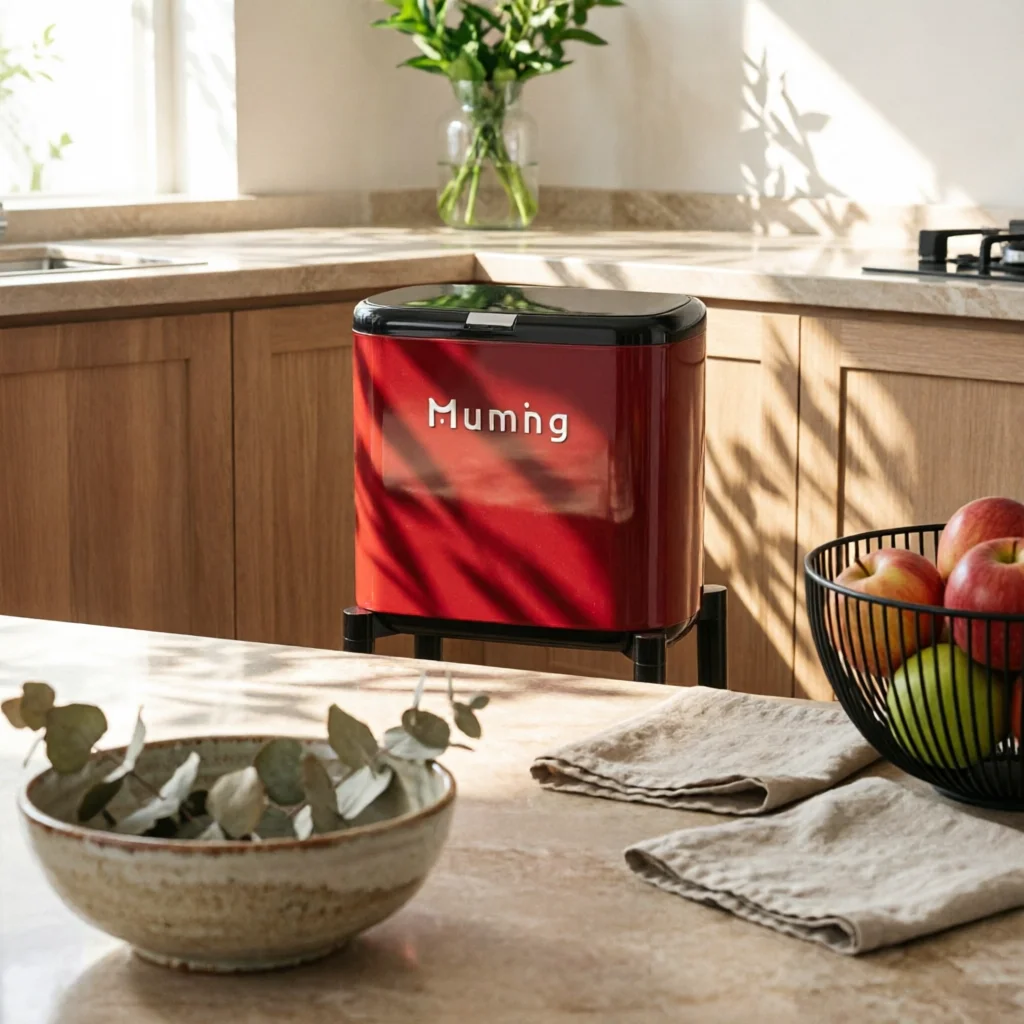 Tall Trash Can No Bending Pressaccess Waste Bin Wheeled Waste Bin Black Kitchen Storage Easy Reach