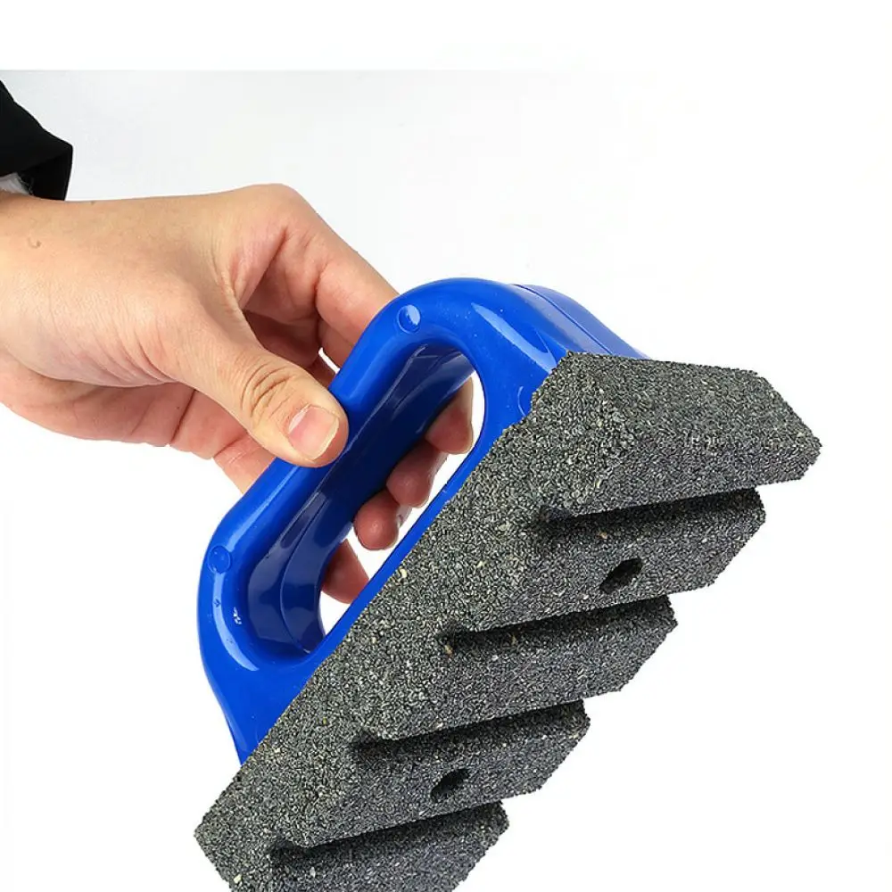 Manual Abrasive Block Black Silicon Carbide Resin Grooved Handle For Marble Floor Wall Smooth Construction Maintenance