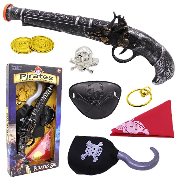 Set di giocattoli pirata Halloween Day Party Costume gioielli puntelli Pirate Gun Model Pirate Hooks puntelli Cosplay regalo di compleanno per bambini