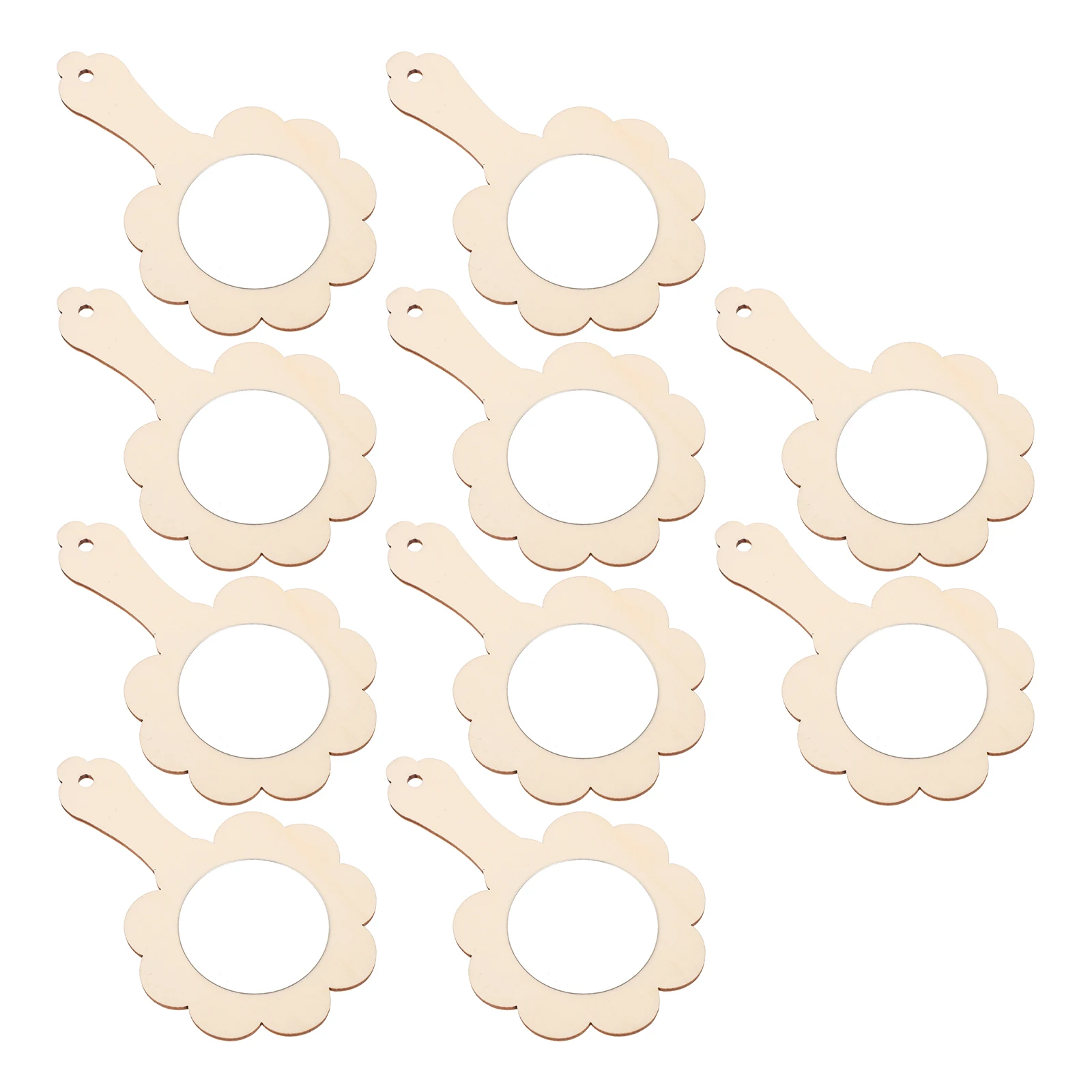 

10pcs Mirror H Makeup Mirror made Craft Kids DIY Unfinished Mirrors Portable Blank Makeup Accessories Household Toy